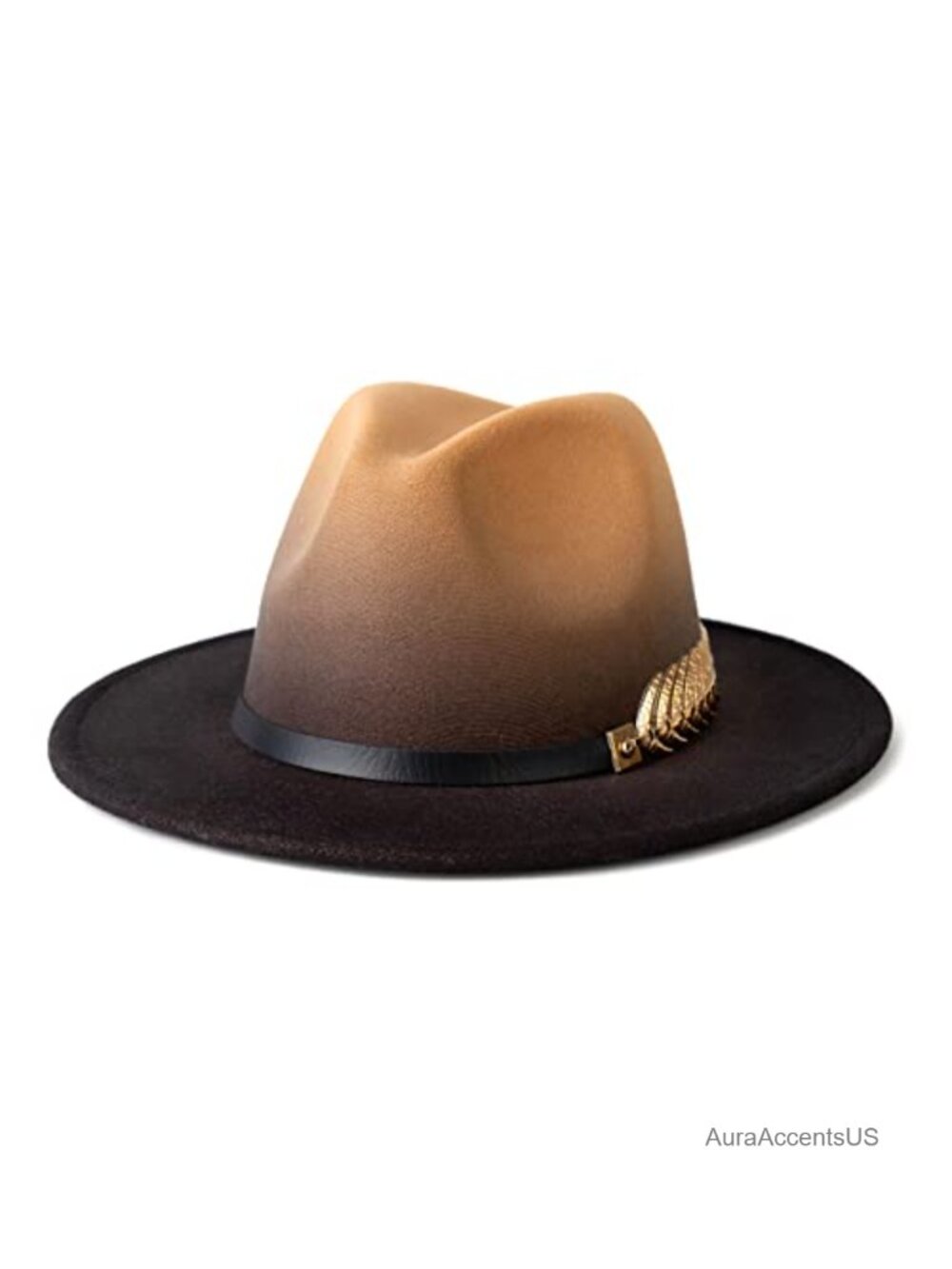 Wide Brim Felt Fedora Hat Cotton Polyester Adjustable One Size